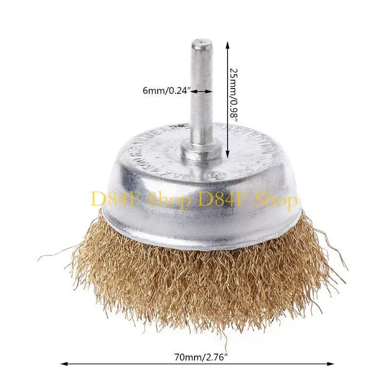 D84F Stainless Steel Wire Wheel Cup Brush Used to Clean Rust Flakes & Abrasives Drill