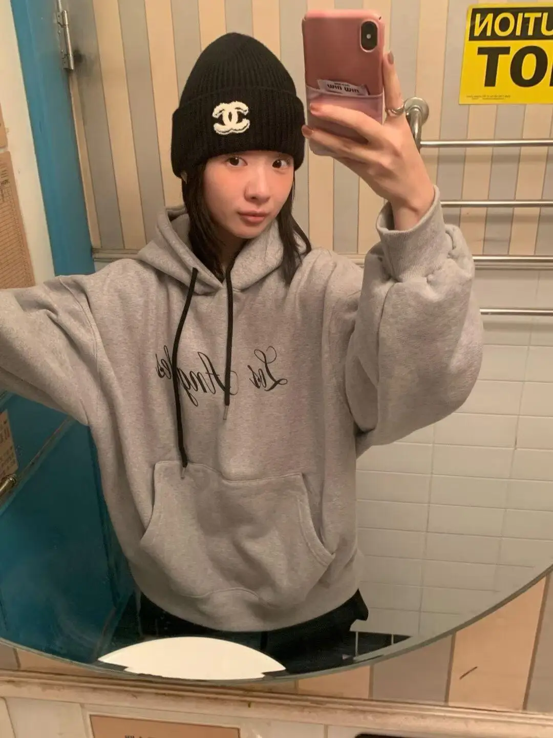 

Ladies Thiened Hoodie Sweatirt Lazy College Sle Fce Lined Autumn Winter New Letter Print Hooded Sweatirt