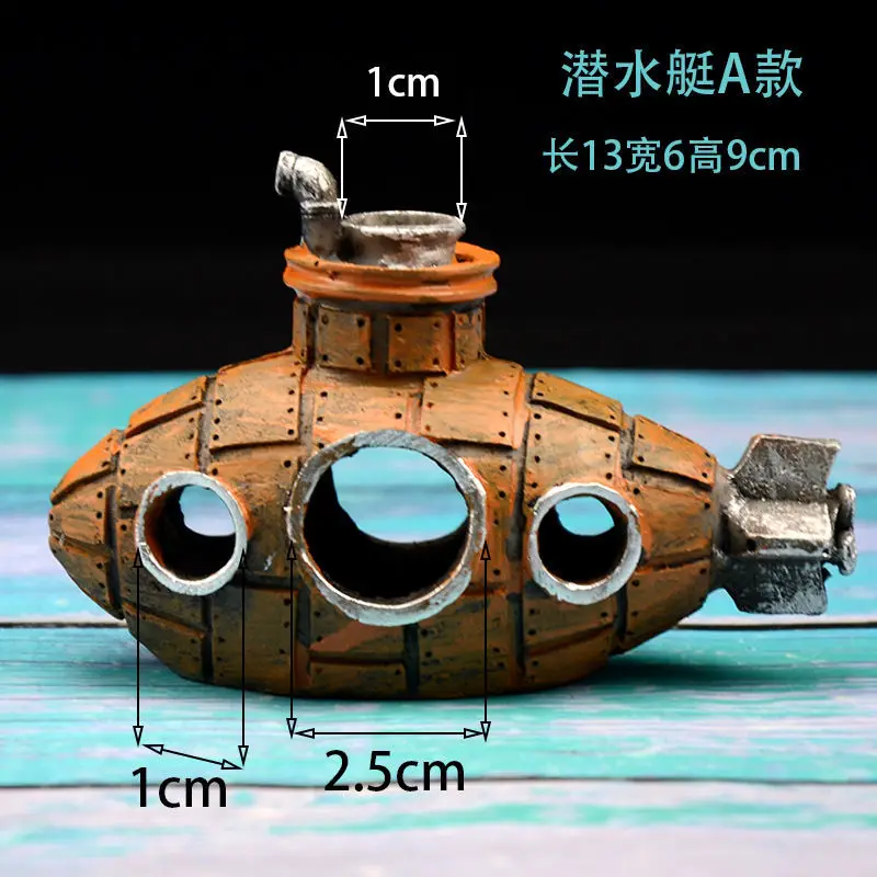 Fish Tank Landscape Decoration Submarine Ornament Aquarium Decoration Oxygen Supply Pump Cave Fish and Shrimp Evacuation House