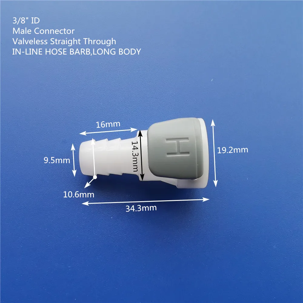 

CPC Universal 1/4 Hose Barb Valved In-Line Coupling Insert Panel Mount Body Male Female Quick Shut-Off Hose Joint Tube Connector