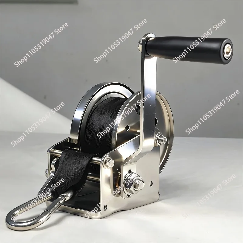 304 Stainless Steel Hand Winch with Self-Locking, 1200-2600LBS Manual Trailer Winch for Boat, ATV & Jet Ski view 3