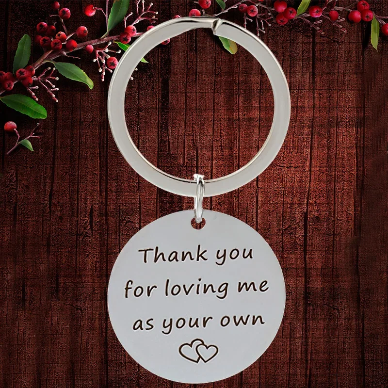 

Charm Step Mom Mother Gift Keychain Pendant Stepmother Mothers Day Gift Key Chain Keyring Thank You for Loving Me As Your Own