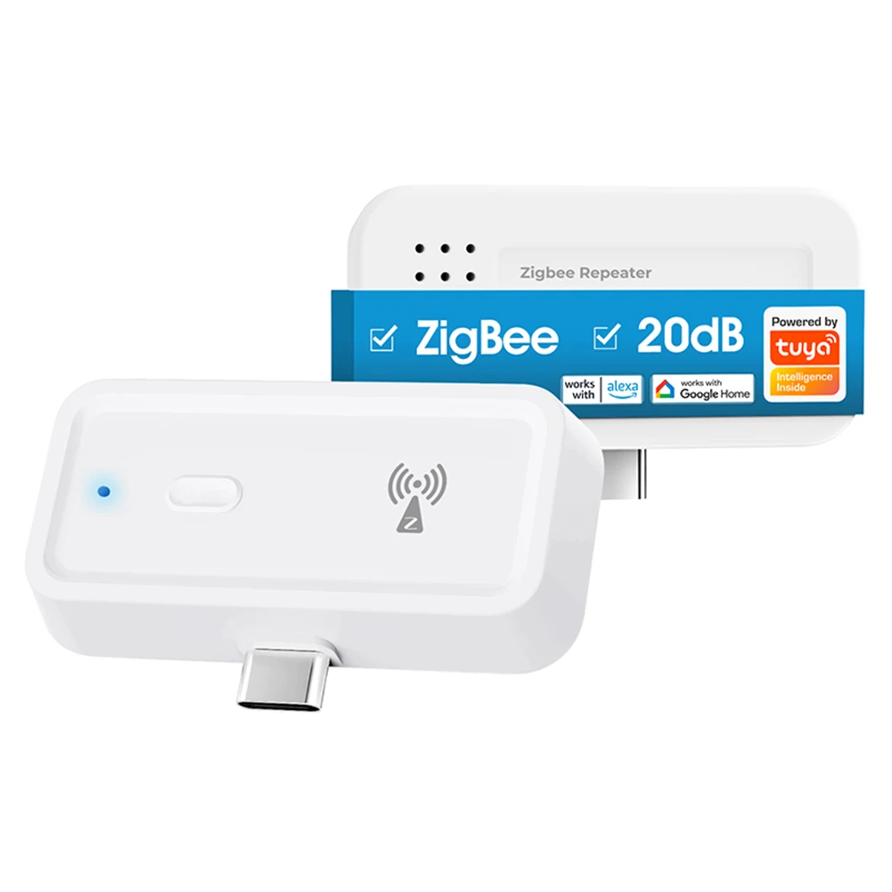 Tuya zigbee repetidor de sinal tipo c amplificador extensor dispositivos de automação residencial inteligente funciona com zigbee gateway hub smart life app