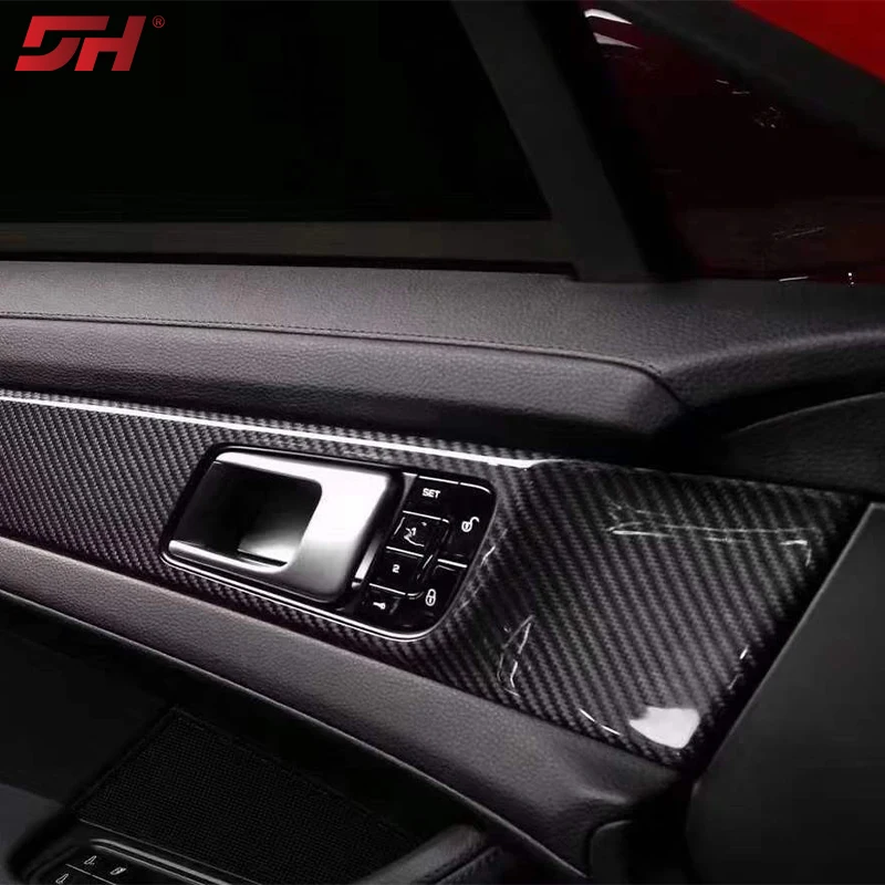 For Porsche Panamera 971 2017-2023 Real Carbon Fiber Car Door Inside Panel Decorate Cover Sticker Car Interior Accessories