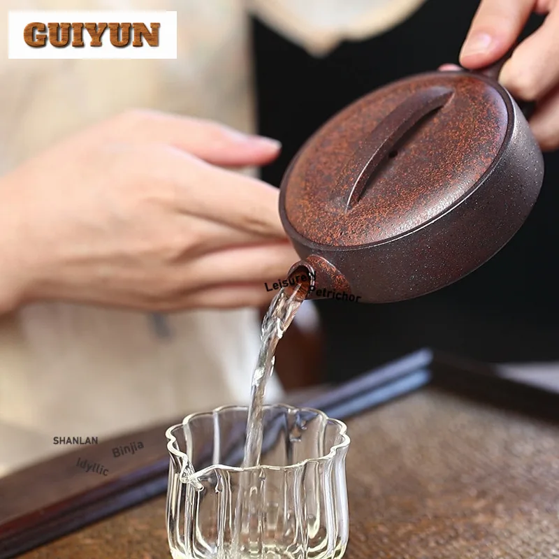150ml Traditional Yixing Purple Clay Teapots Handmade Pot Raw Ore wood-fired porcelain Mud Kettle Chinese Zisha Tea Set for Tea