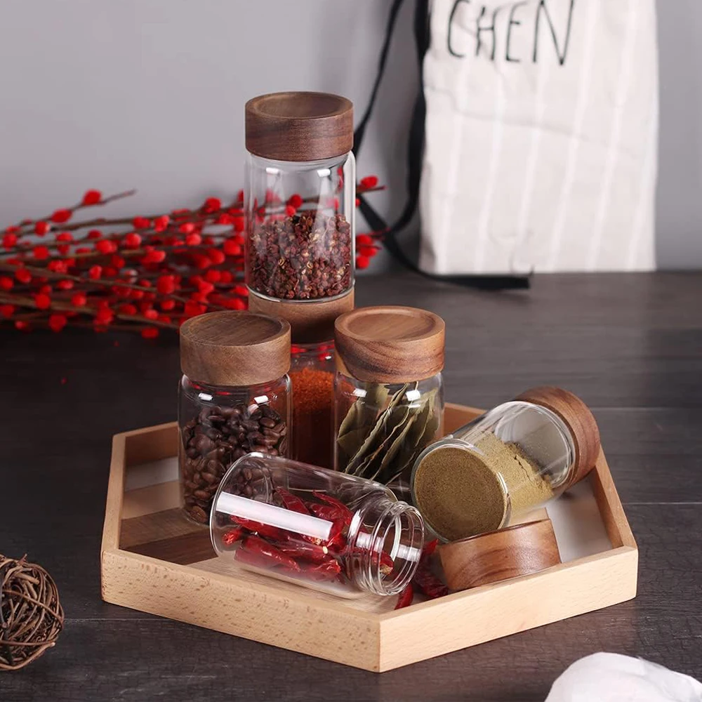 أوعية زجاجية لتخزين الطعام مع - مراجعة Food Storage Jars With Wooden Lids وسعره