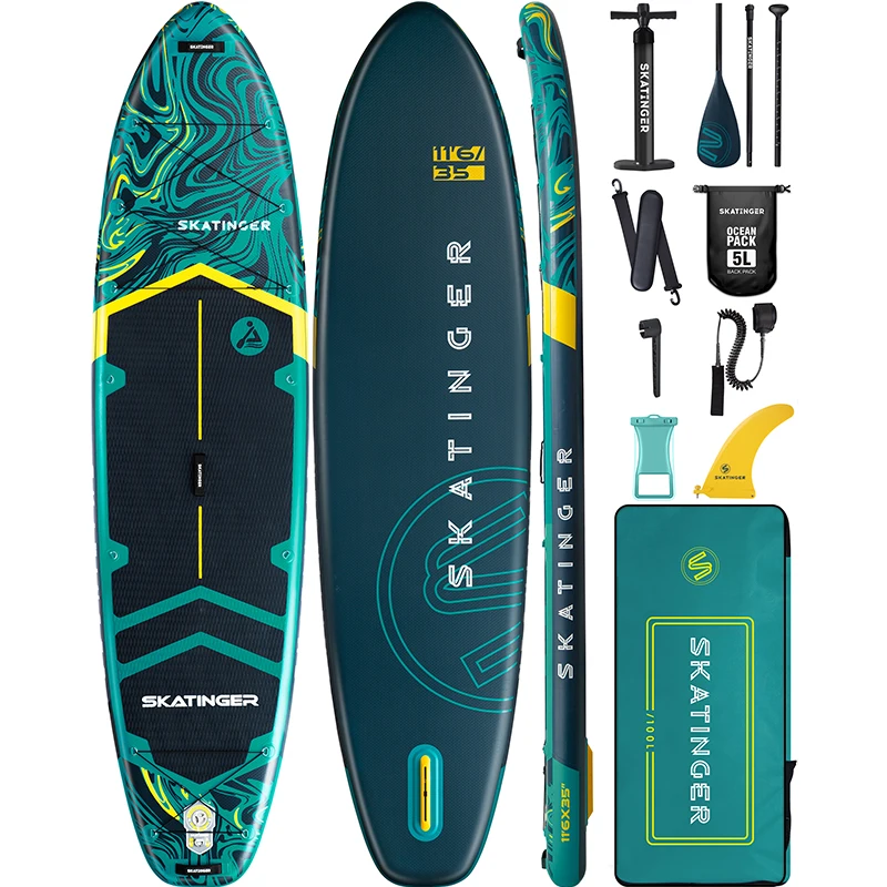 

SKATINGER Stand Up Water Paddle Board SUP Inflatable Sapboard 11'6''x35''x6 Adult Swimming Board Seaflo Fishing Accessories