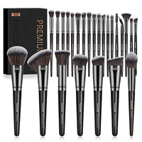 MAANGE 25PCS Makeup Brush Set with Case Foundation Eyeshadow Blush Blend Brushes Soft Bristles Cosmetic Makeup Tools for Travel