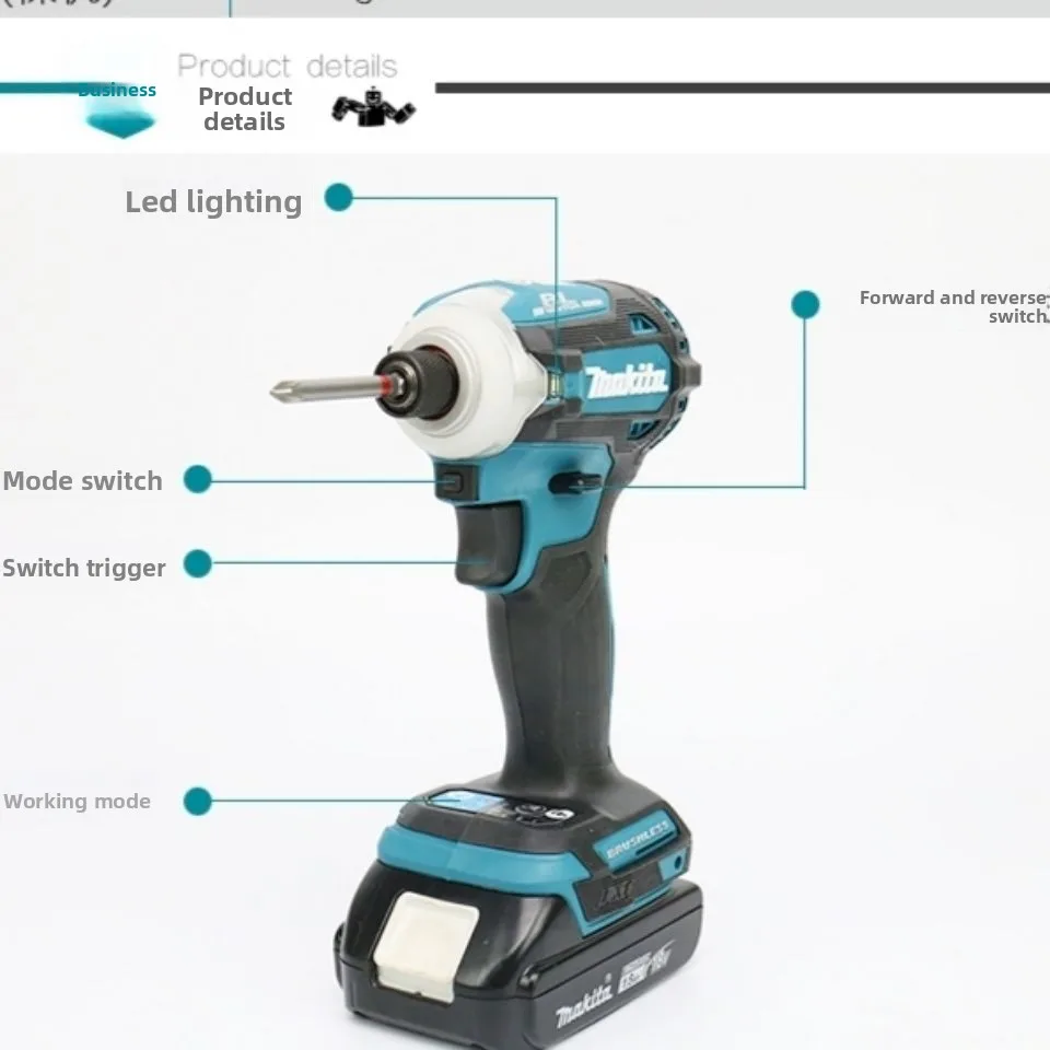 ماكيتا DTD171 18 فولت مفك تأثير بدون فرش - مفك براغي قابل لإعادة الشحن أدوات كهربائية لاسلكية (البطارية غير متضمنة) #4