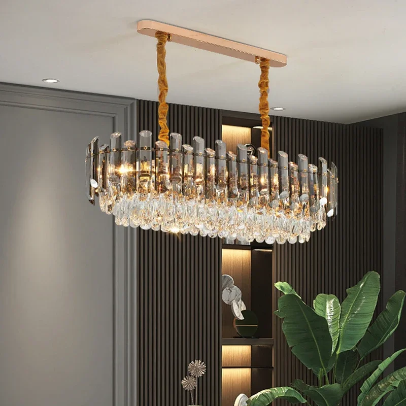 Imagem -05 - Modern Crystal Led Chandelier Iluminação Home Decor Sala de Estar Sala de Jantar Luzes Pingente Quarto Ouro Pendurado Lâmpada