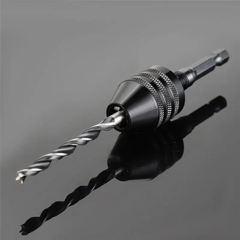MLGB-1Set Twist Drill Chuck Electric Drill Chuck Electric Drill Adapter 0.3-6.5Mm Three-Jaw  Hexagonal Handle