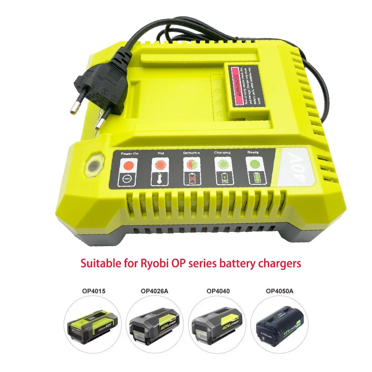 40V Battery Charger for Ryobi 36V-40V Lithium Li-ion Battery Fast Charging For OP4030 OP4040 OP4050 OP400A With Dual USB Port