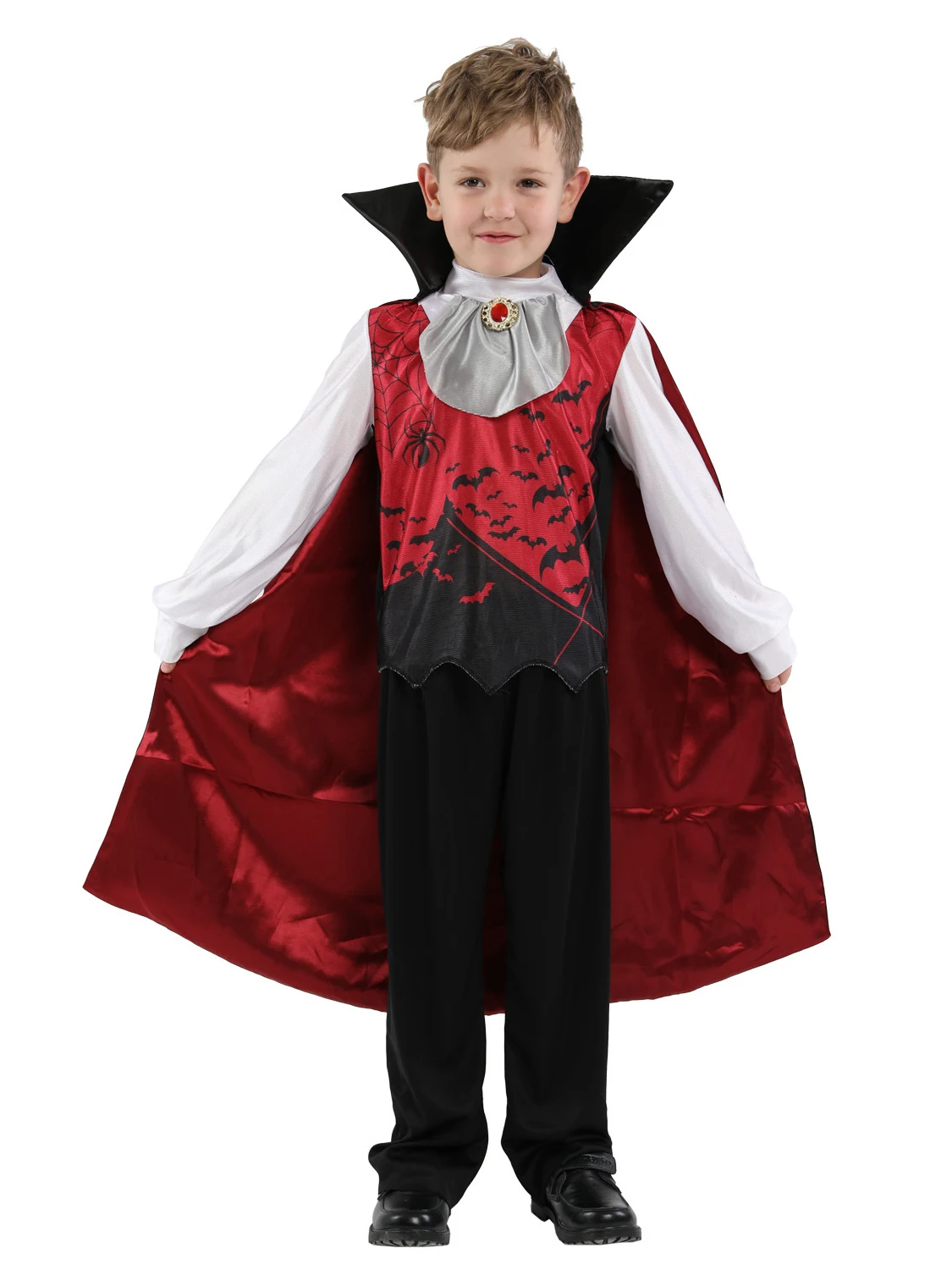 New Kids Terror Costume Count Dracula Cosplay Boys Vampiress for Girls Purim Halloween Party Cosplay Fantasia Dress Up