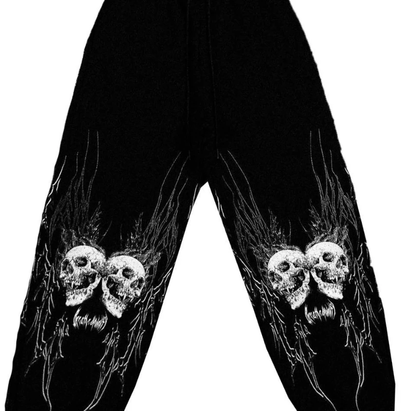 

Personalized Street Hip Hop Rap Street Pants Foreign Trade Elastic Tie Rope Dark Printed Pattern Casual Pants