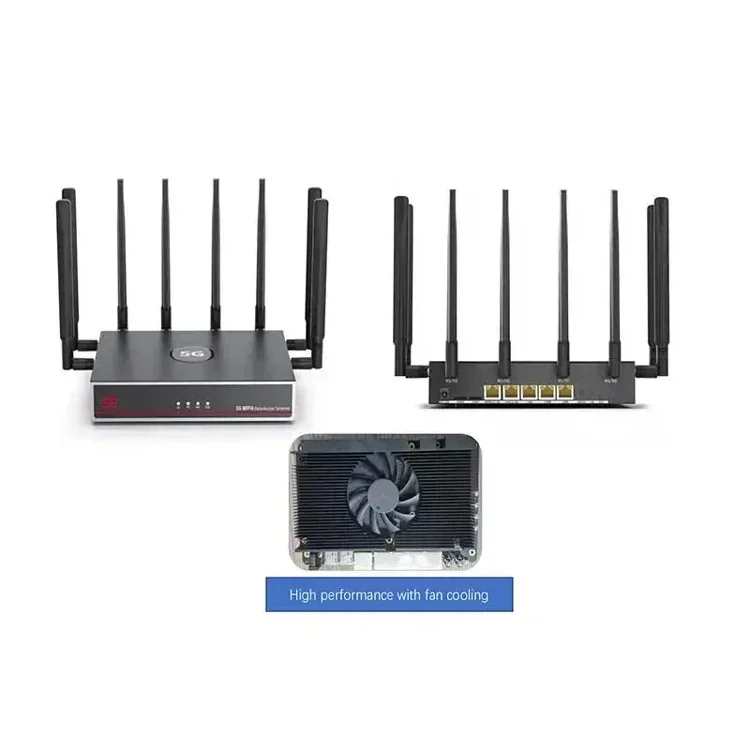 AX6000 WIFI6 Mesh Dual Band Router 2.5G Port Dual SIM  Slot Built-in Cooling Fan 5G Modem Home Network Equipment