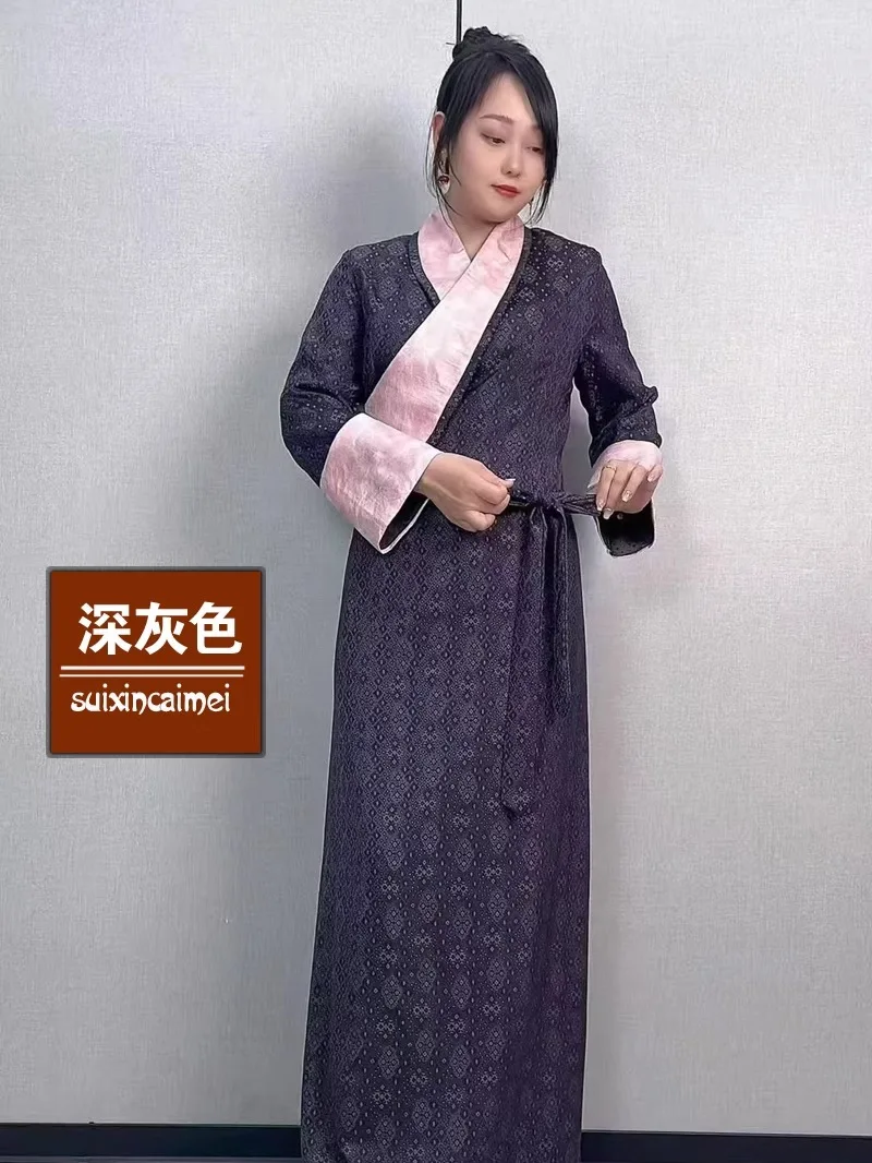 

Тибетская традиционная этническая длинная юбка, легкая роскошная драпированная ткань, одежда, студенческий танец Лхаса