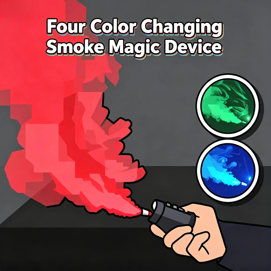 Four Color Smoke Magic Trick Remote Control Smoke Device Color Changing Stage Magic Visual Illusion Gimmick Prop Magician