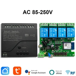 Tuya DC 85-250V 4 canali Wifi Smart Home Appliance Modulo interruttore di controllo 4CH 220V 10A Relè Momentaneo Toggle Interlock