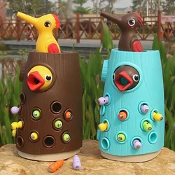 Children' s Toys Of Woodpecker Insect Catching Game Toy, Early Education Magnetic Fishing Toys for Children Kids Gifts