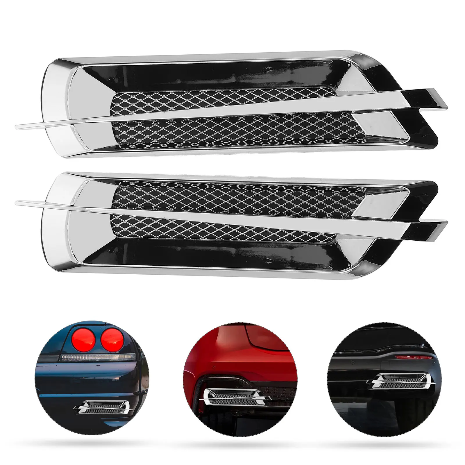 

1Pair Car Air Outlet Vent Cover Stylish Decorative Hood Side Trim Interior Upgrade Easy Installation for Multiple Vehicle