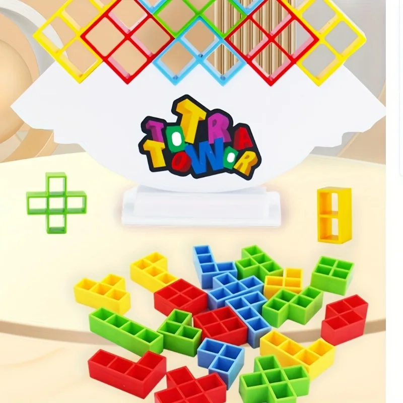 バランスチャレンジスタッキングブロックカラフルなタワービルディングゲーム家族パーティー旅行おもちゃ集まり子供大人競争