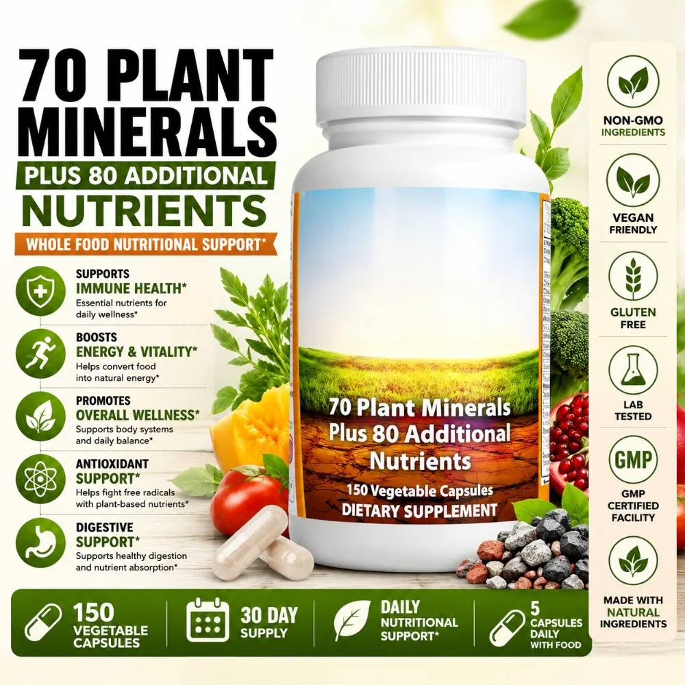 

Plant-Based Multivitamin Mineral Capsules, 150 Count Daily Nutrition with Antioxidant Fruit Herbal Blend for Men Women