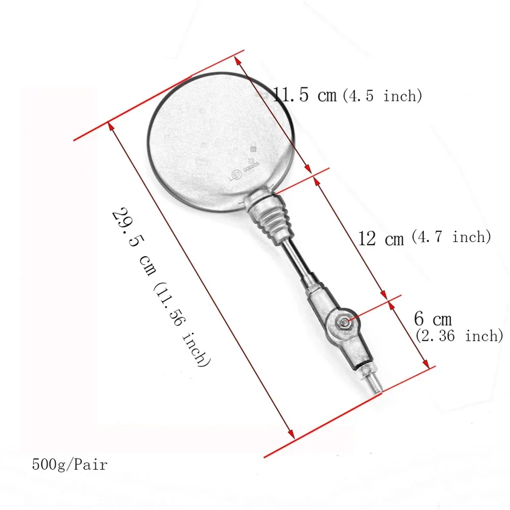 Motorcycle Modification Electric Vehicle Mirror 360 Degree Rotating Mirror Clear Convex Mirror Foldable Rod Not Easy To Break