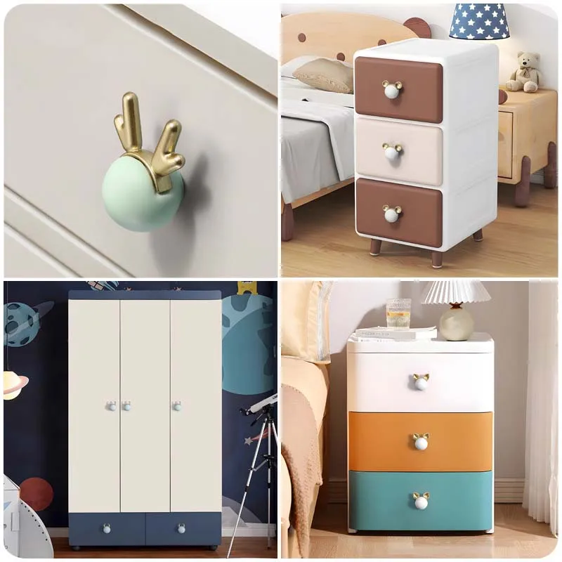 Children\'s Room Cartoon Handle Creative Animal Zodiac Ceramic Cabinet Door Handle Wardrobe Drawer Cabinet Door Handles Furniture