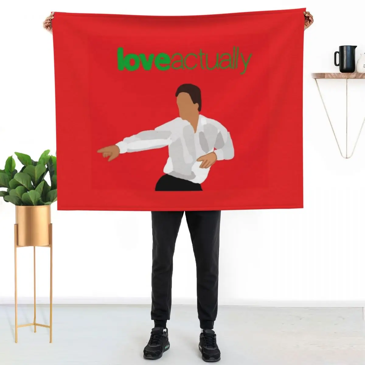 Love Actually Hugh Grant Art Throw Blanket