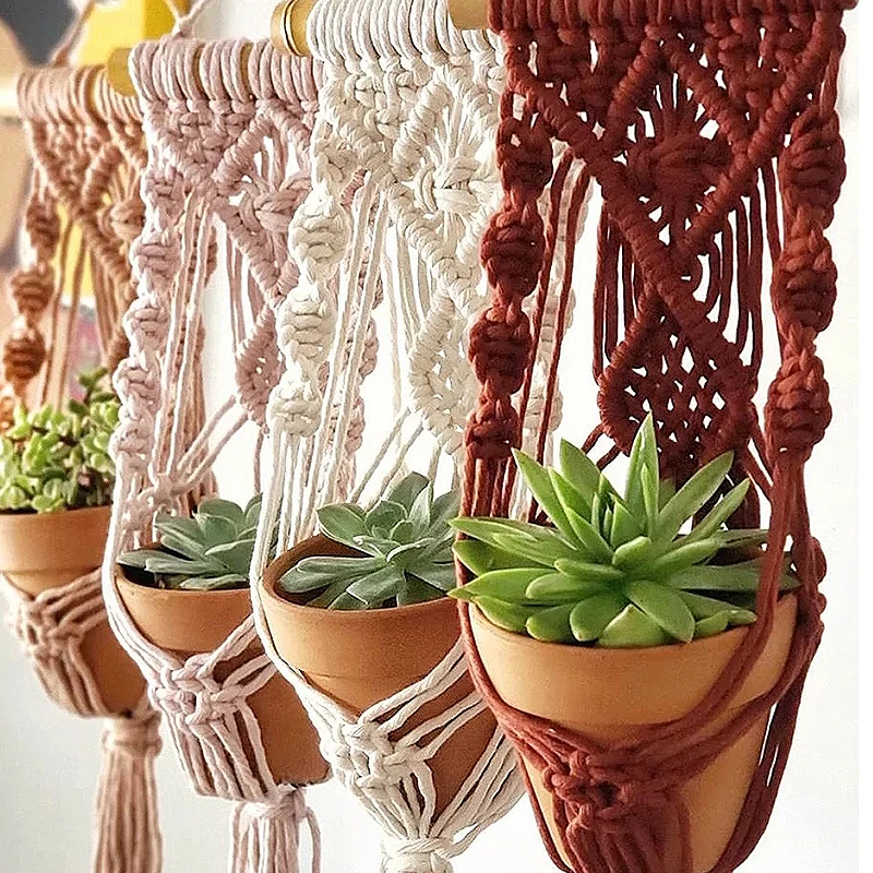 100M/Roll 2mm Macrame Corda Algodão Twine Thread String DIY Wall Hanging Basket Bohemia Wedding Party Home Decor Gift Packing