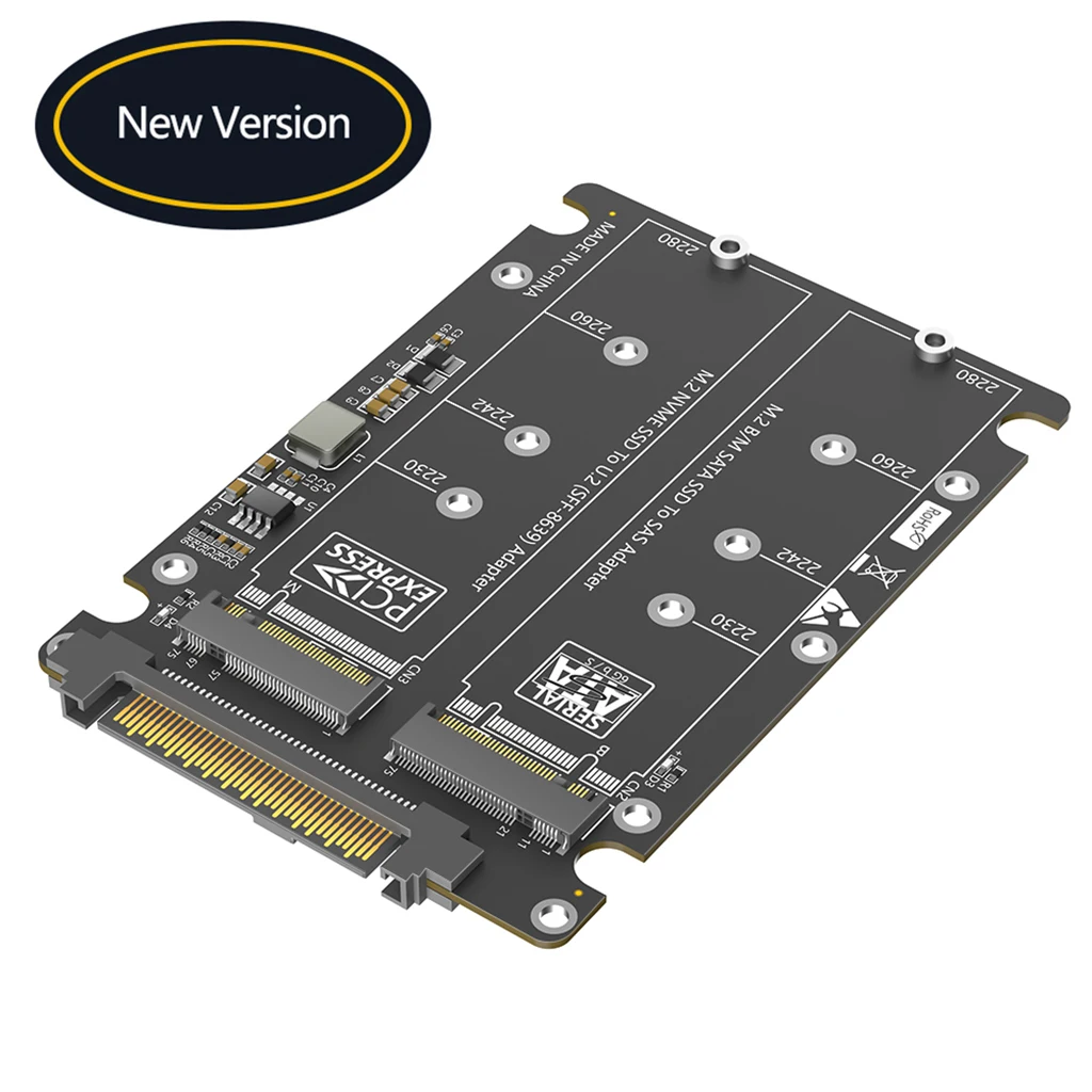 Dual M.2 Key B+M auf U.2 SFF-8639 Adapter mit Kunststoffgehäuse für M.2 NVMe Key M & SATA SSD M2 auf U.2 SFF8639/SAS Konverterkarte – Detail 10