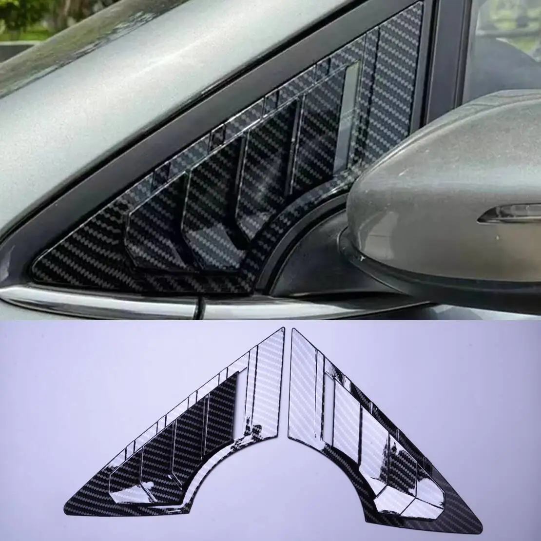 

1 Pair Carbon Fiber Style ABS Front Side Window Louver Shutter Cover Trim Fit for KIA K3 Forte Cerato 2014 2015 2016 2017 2018