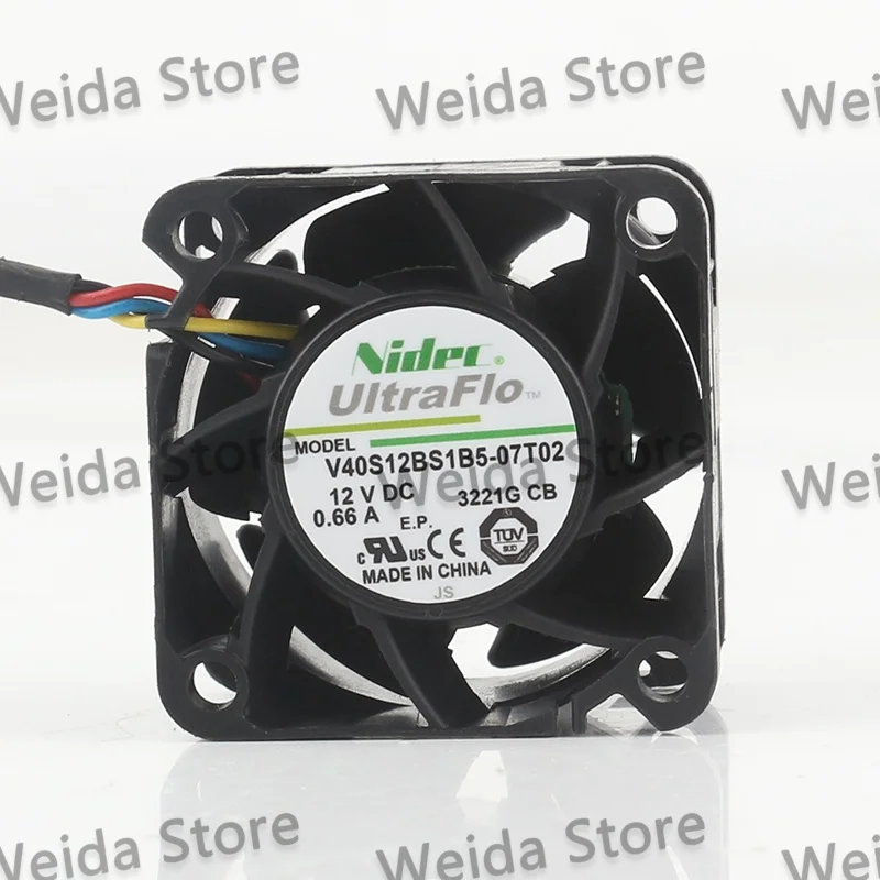 

Nidec DC 12V 0.66A 4CM Violent high air volume chassis 40X40X28MM four-wire V40S12BS1B5-07T02 4028 cooling fan