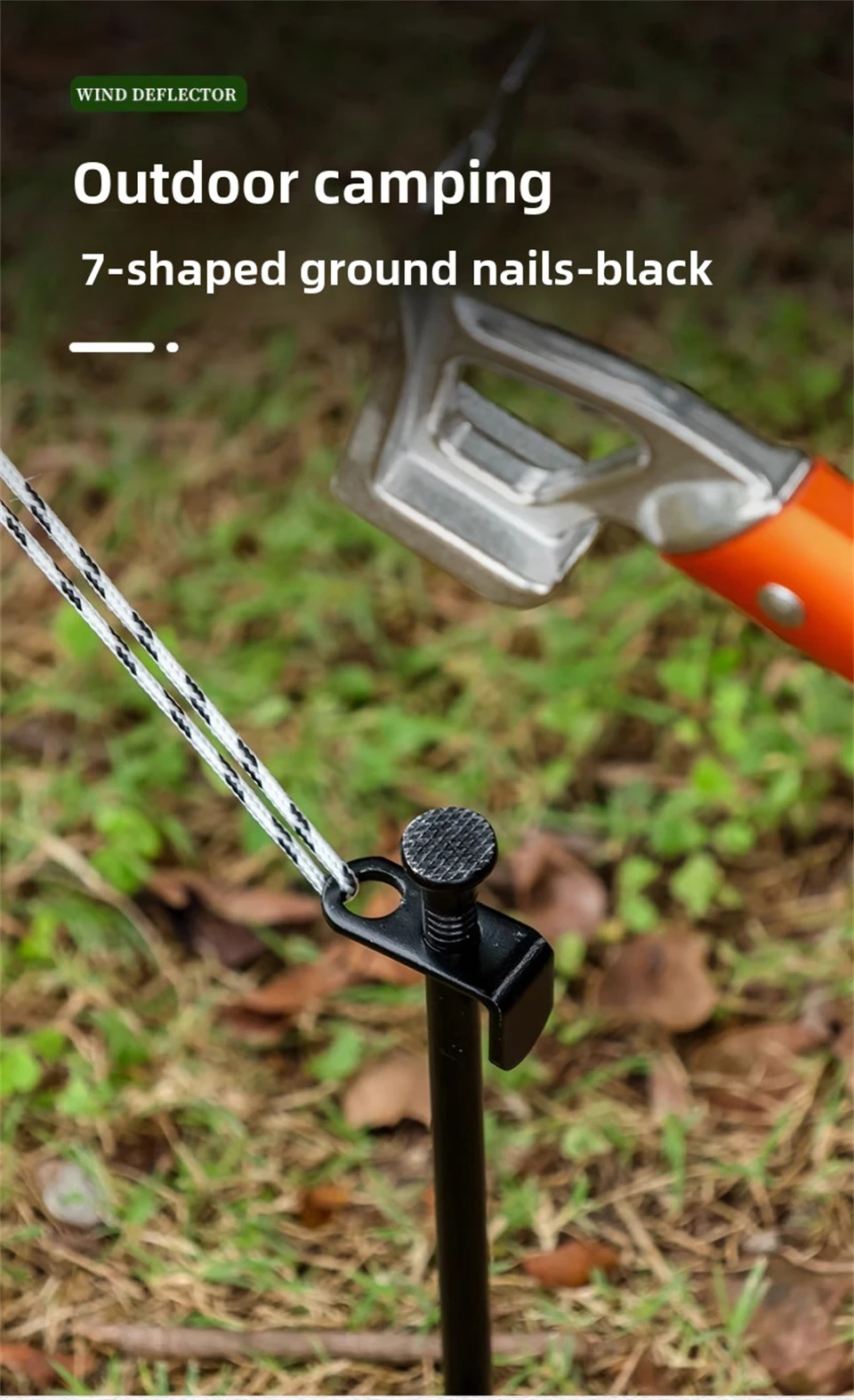 Robuste Zeltnägel aus geschmiedetem Stahl, langlebige Bodenheringe für Outdoor-Zelte, Vordächer, Gartendekoration und Camping – Detail 4
