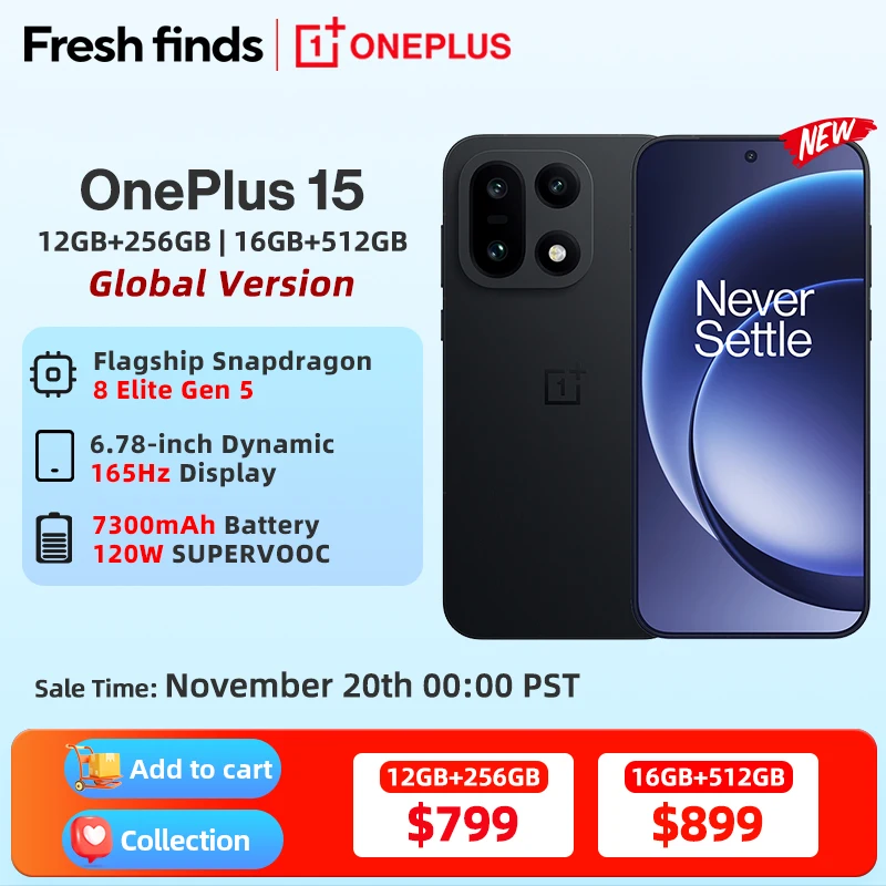 2025 جديد OnePlus 15 الإصدار العالمي للهاتف الذكي Snapdragon 8 Elite Gen 5 165 هرتز عرض بطارية 7300 مللي أمبير في الساعة 120 وات شحن SUPERVOOC #1