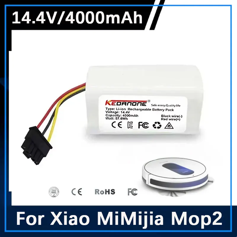

2025 New N011-4S1P 14.4V 3500mAh/4000mAh Battery for Xiaomi Mi Robot Vacuum Mop 2 Lite MJSTL Vacuum Cleaner