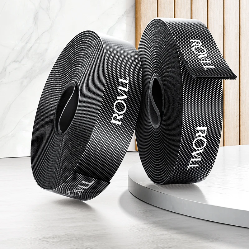 ROVLL Klittenband Kabelbinder Herbruikbare Knipbare Draadbeheerband USB Kabeloproller Snoerhouder Organizer