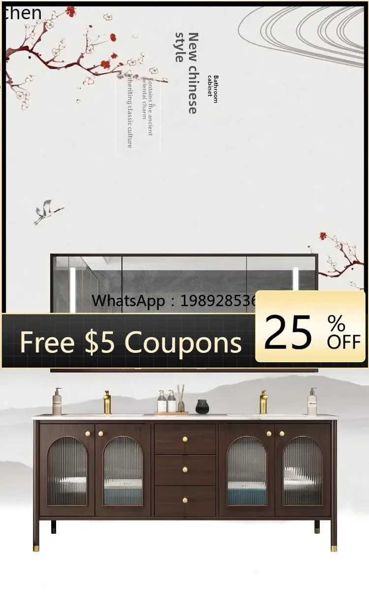 

XX bathroom cabinet combination floor slate double basin washbasin toilet