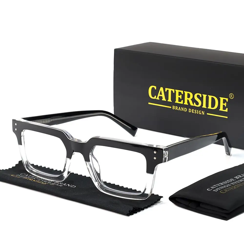 CATERSIDE Retro Herren Anti-Blaulicht-Brille Hochwertige Tr-90 Eckige Brillengestelle Damen Computer-Lese-Schutzbrille – Detail 12