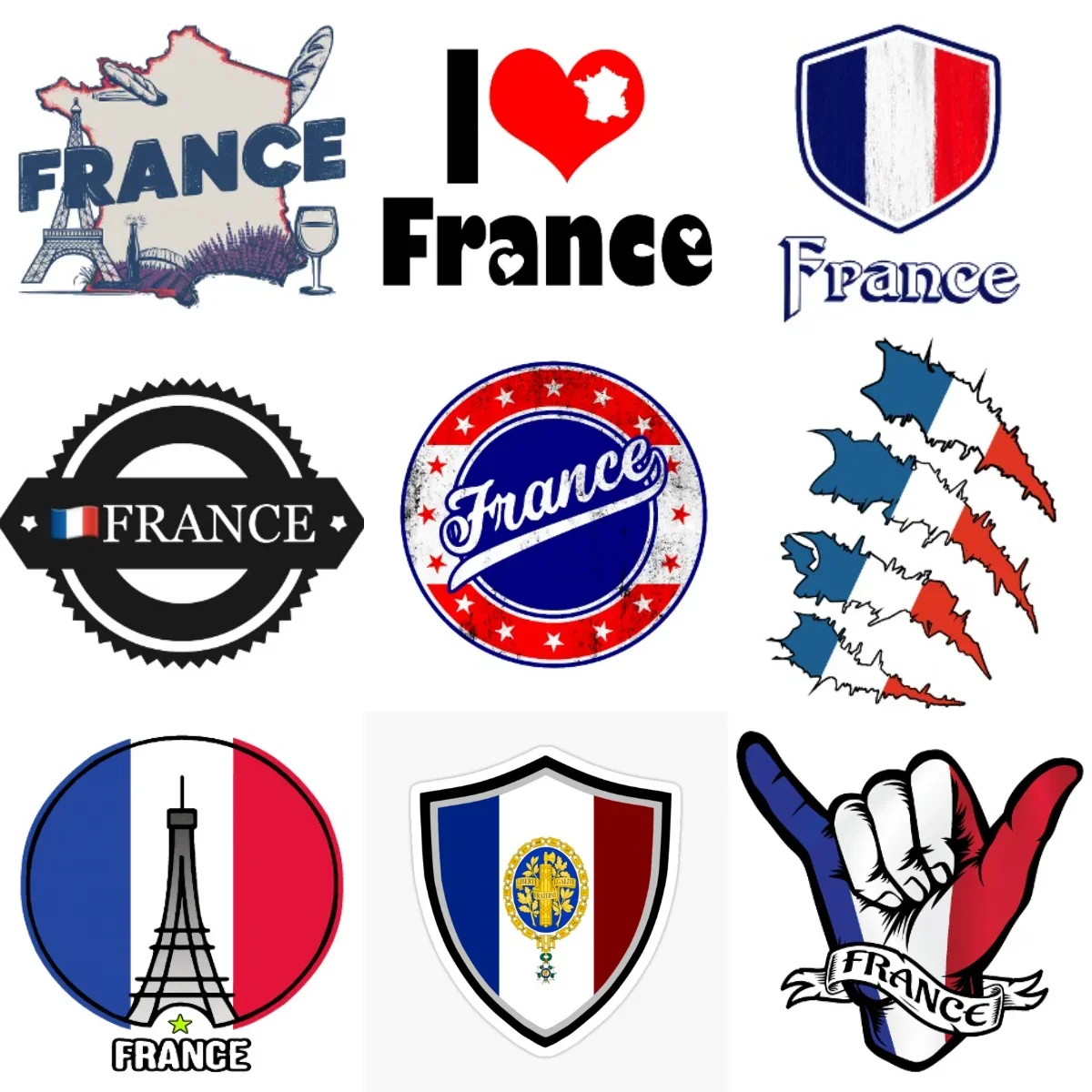 

France Flag Map Emblem Creative Personalized Stickers for Car Motorcycle Bicycle Van Helmet Fridge Wall Decoration Accessories
