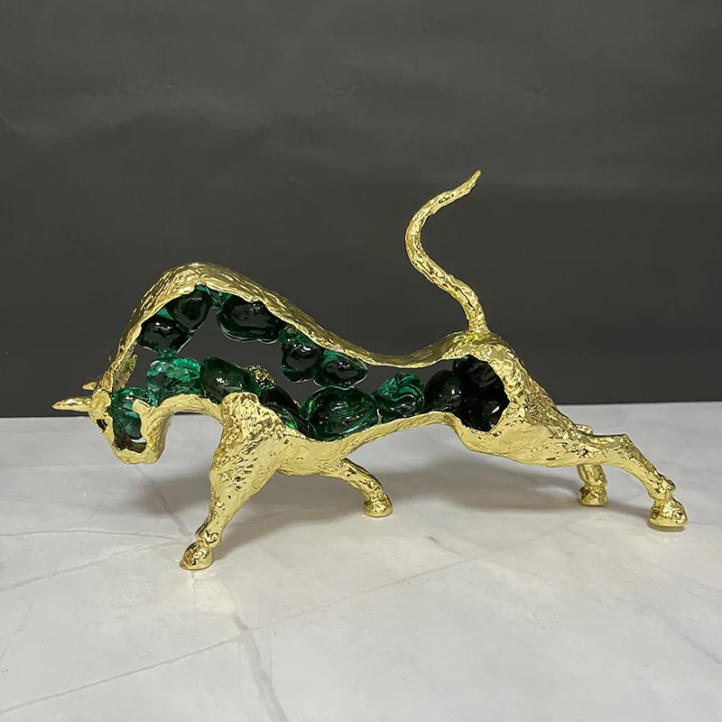 PYH Chinese zinc alloy ornament sika deer Taurus home jewelry porch wine cabinet enamel decorative ornament