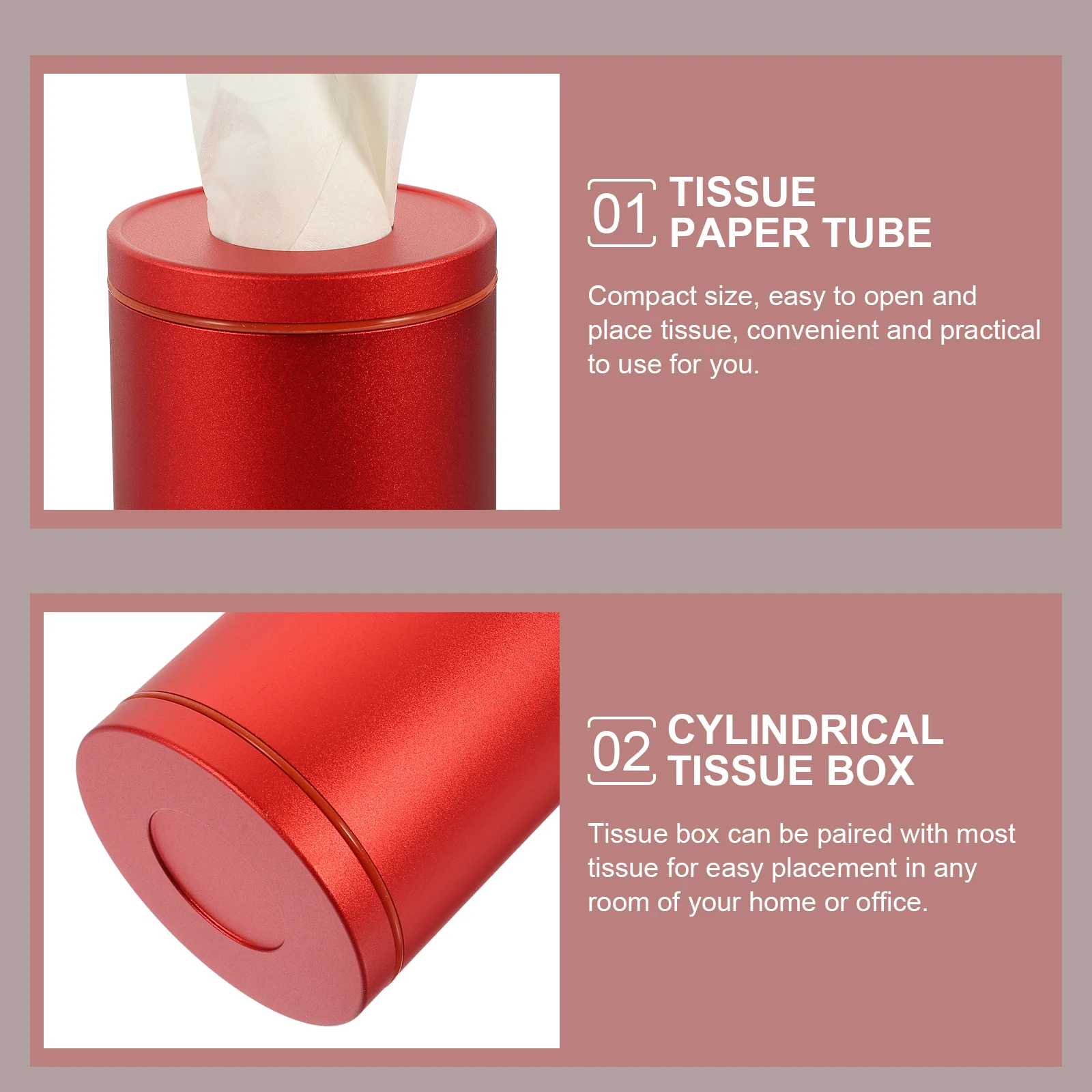 

Wipe Car Tissue Tube Paper Towels Cylinder Boxes Holder Round Red Aluminum Alloy Dispenser for