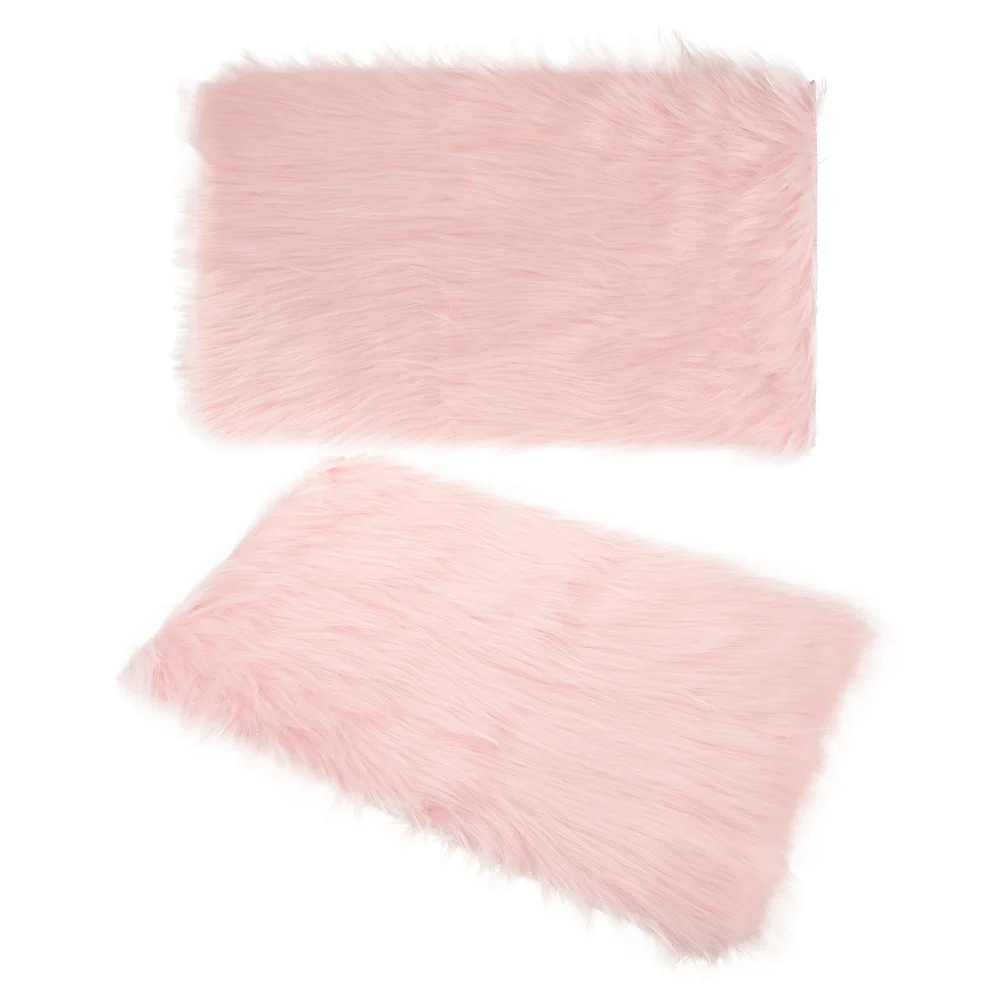 

2 Pcs Nail Background Cloth White Rug Small Product Photo Props Pink Fur Faux Fabric Baby