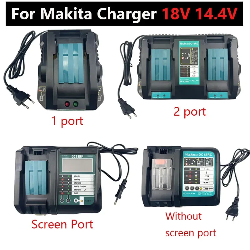 For Makita Charger 18V 14.4V Bl1830 Bl1430 BL1860 BL1890 Tool Power Charger USB Prot 18VRF Cooling Fan