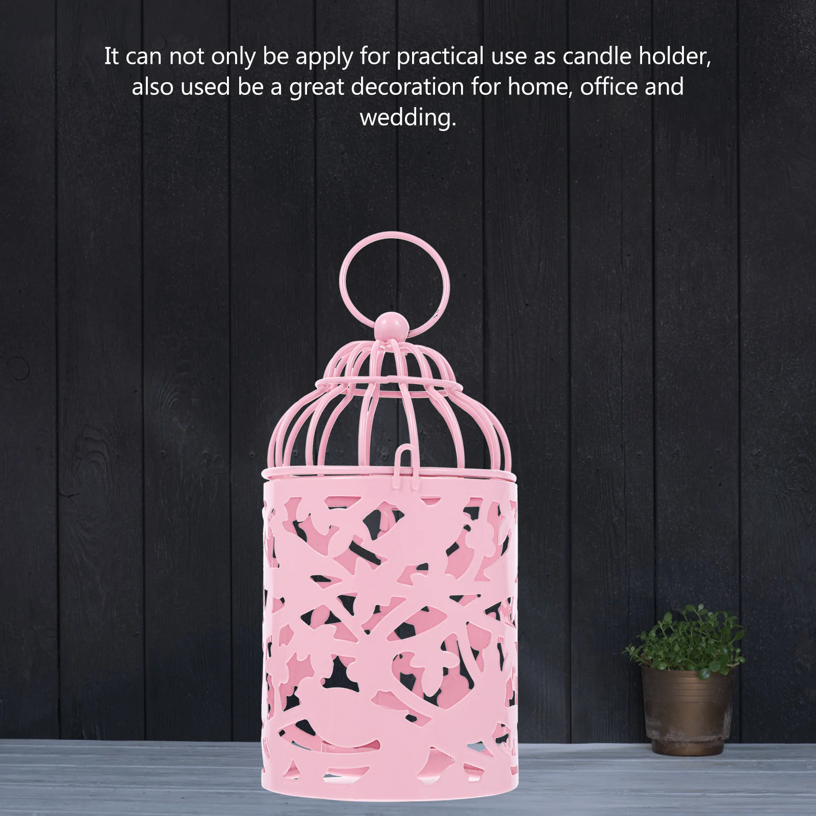 

1Pcs Iron Cage Holder Hollow Out Vintage Style Stick for Home Office Wedding Decoration
