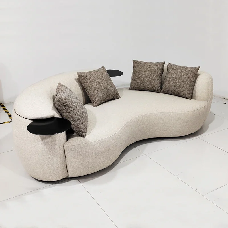 

A Modern Minimalist Luxury Design Curved Couch Living Room Furniture Velvet Fabric Sofa