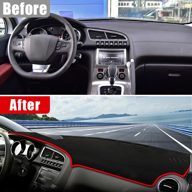 Car Dashboard Cover Mat Dash Board Sun Shade Anti-UV Pad Accessories For Peogeot 3008 2008 2009 2010 2011 2012 2013 2014 2015