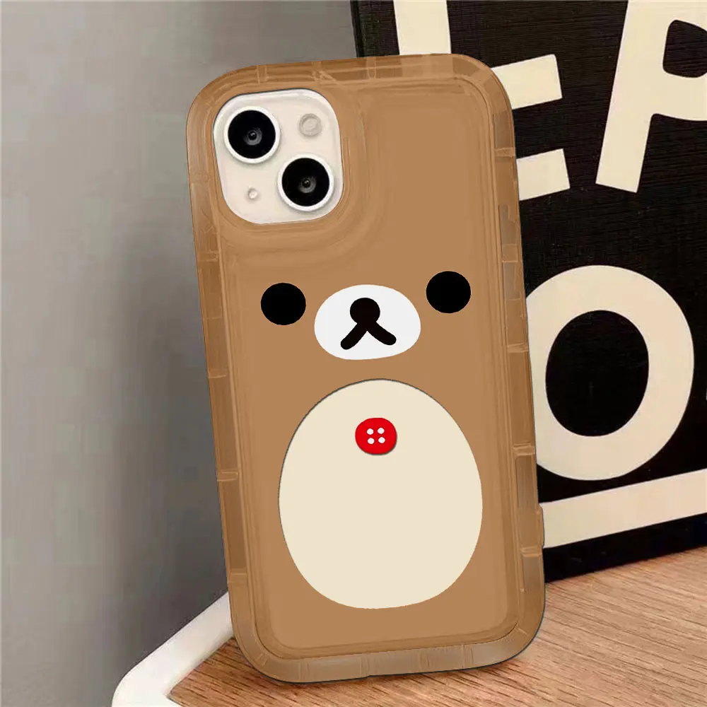 Fashion Cute Cartoon Rilakkuma Bear Clear Case for Samsung Galaxy S10 S20 S20 S21 S21 S22 S23 S24 S25 Ultra Plus 5G Airbag Cover