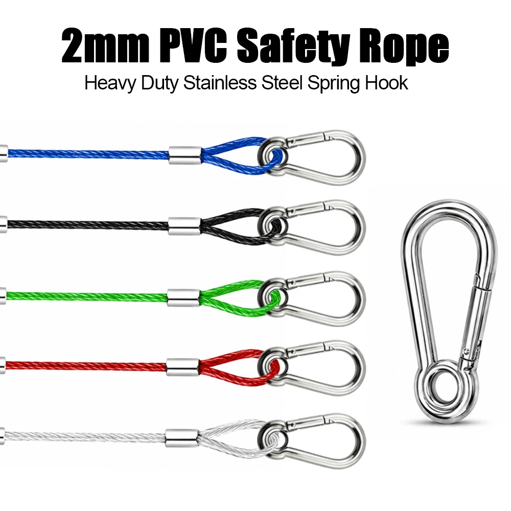 2mm Multi-color Stainless Steel Wire Rope with M5 loop for climbing Suitable for fixed Suspension Widely used for Lighting