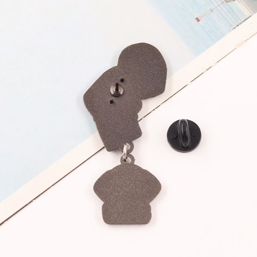 Yorushika Japanese Band Logo Badge Funny Simplified Stroke Characters Lapel Pin Cartoon Black White Brooch Fans Collect Souvenir